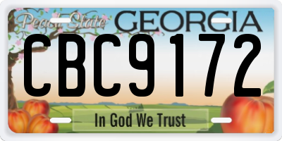 GA license plate CBC9172