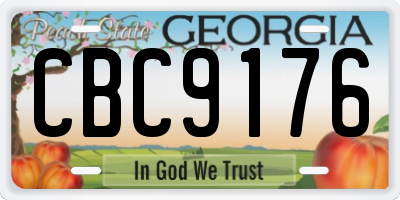 GA license plate CBC9176