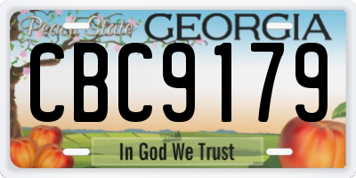 GA license plate CBC9179