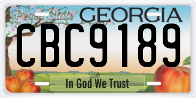GA license plate CBC9189