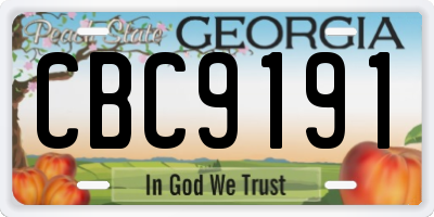 GA license plate CBC9191