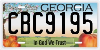 GA license plate CBC9195