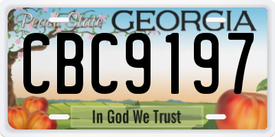 GA license plate CBC9197