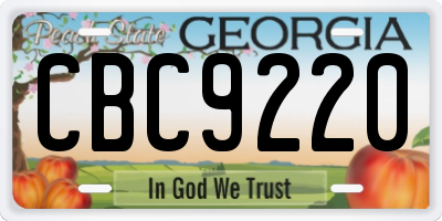 GA license plate CBC9220