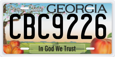 GA license plate CBC9226