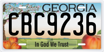 GA license plate CBC9236