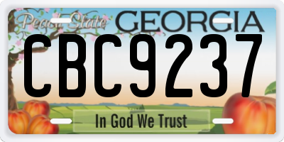 GA license plate CBC9237