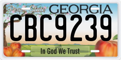 GA license plate CBC9239