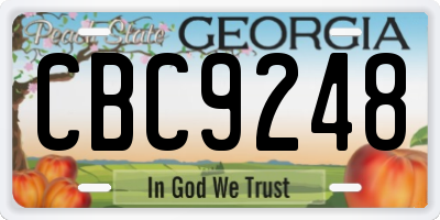 GA license plate CBC9248