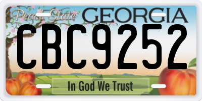 GA license plate CBC9252