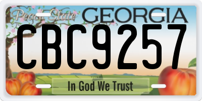 GA license plate CBC9257