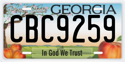 GA license plate CBC9259