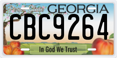 GA license plate CBC9264