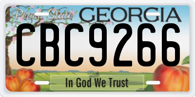 GA license plate CBC9266