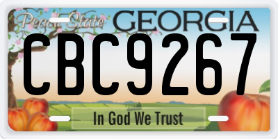 GA license plate CBC9267