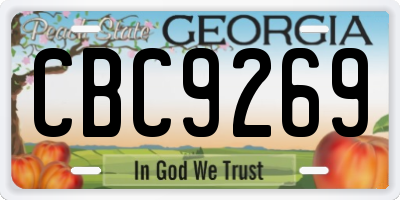 GA license plate CBC9269