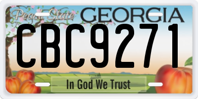 GA license plate CBC9271