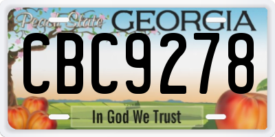 GA license plate CBC9278