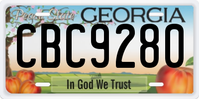 GA license plate CBC9280
