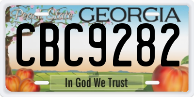 GA license plate CBC9282