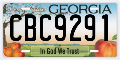 GA license plate CBC9291