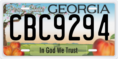 GA license plate CBC9294