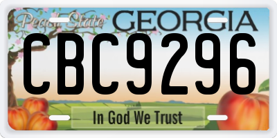 GA license plate CBC9296