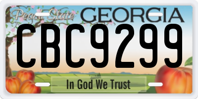 GA license plate CBC9299