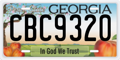 GA license plate CBC9320