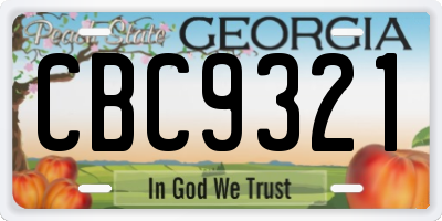 GA license plate CBC9321
