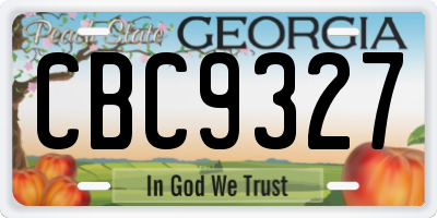 GA license plate CBC9327