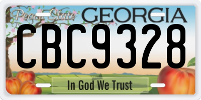 GA license plate CBC9328