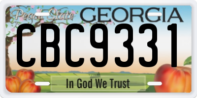 GA license plate CBC9331