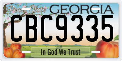 GA license plate CBC9335