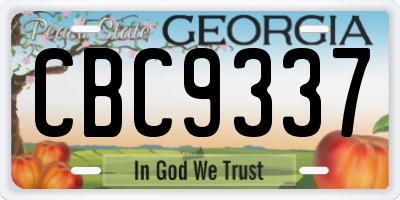 GA license plate CBC9337