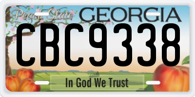 GA license plate CBC9338