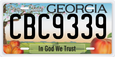 GA license plate CBC9339