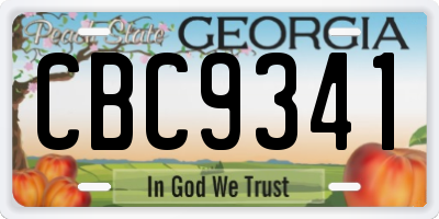 GA license plate CBC9341