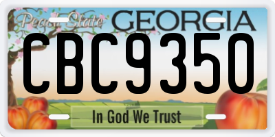 GA license plate CBC9350