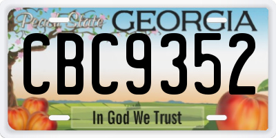 GA license plate CBC9352