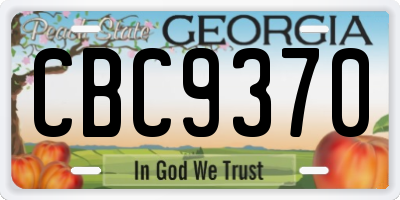 GA license plate CBC9370