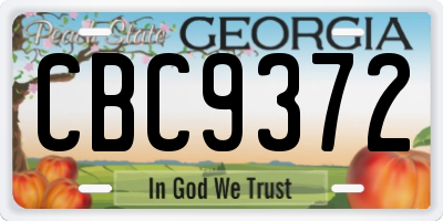 GA license plate CBC9372
