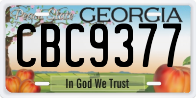 GA license plate CBC9377