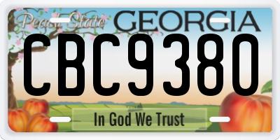 GA license plate CBC9380