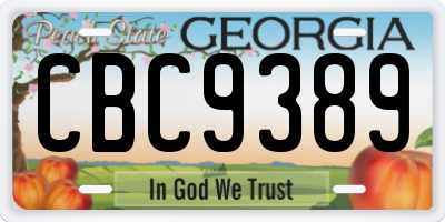GA license plate CBC9389