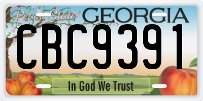 GA license plate CBC9391