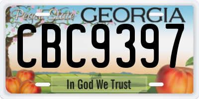 GA license plate CBC9397