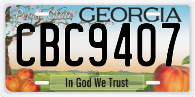 GA license plate CBC9407