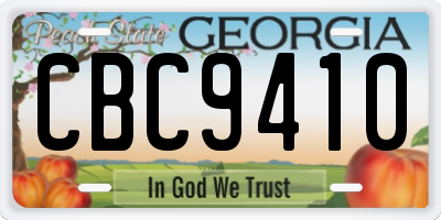 GA license plate CBC9410