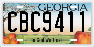 GA license plate CBC9411